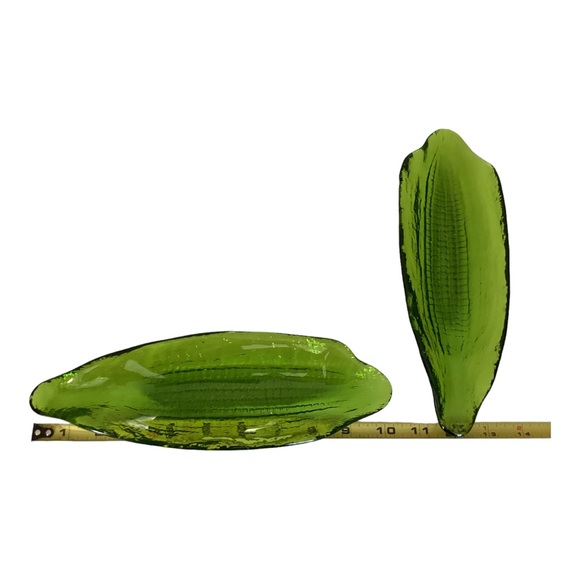 Indiana Glass Pair Of Corn On The Cob Holders Green Vintage EUC - Picture 10 of 10